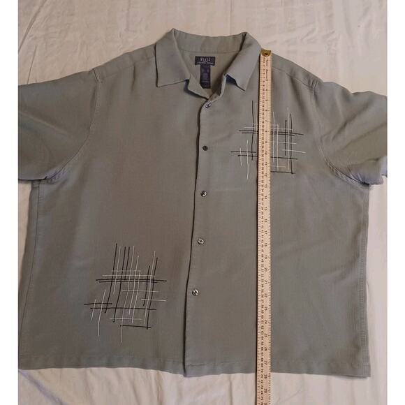 Crazy Horse Claiborne Mens Shirt 2XL Short Sleeve Button Down Collared Green - Picture 6 of 7